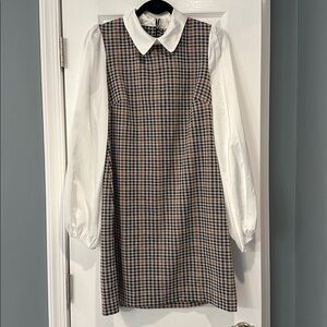 Tommy Hilfiger Houndstooth Dress with White Collar